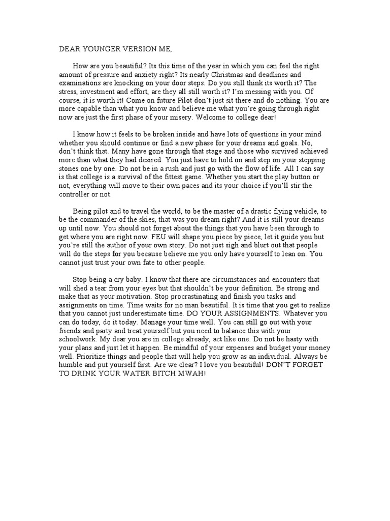 Dear Younger Version Me | PDF