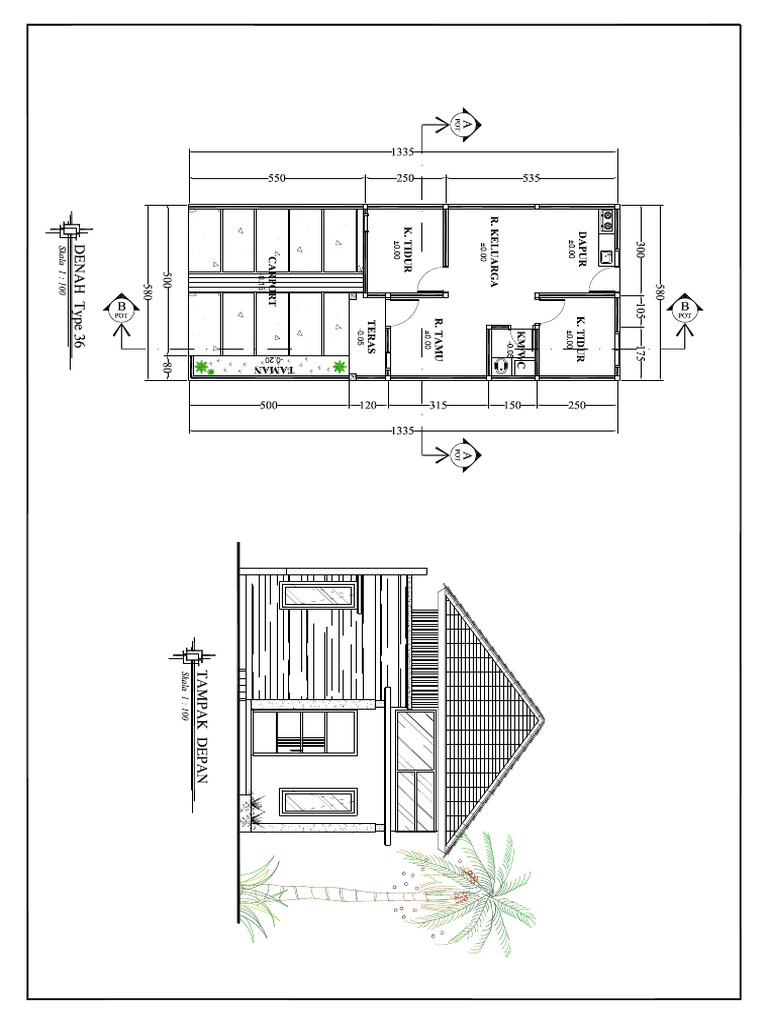 Denah & Tampak Depan | PDF