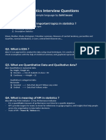 Statistics Interview Questions