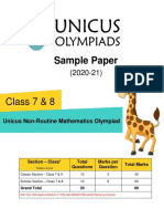 UNRMO Sample Papers For Class 7