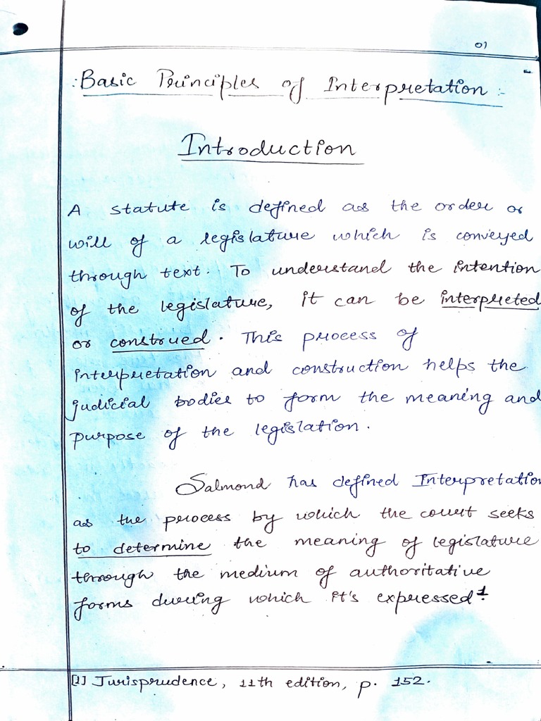 Principles of Interpretation of Statutes PDF