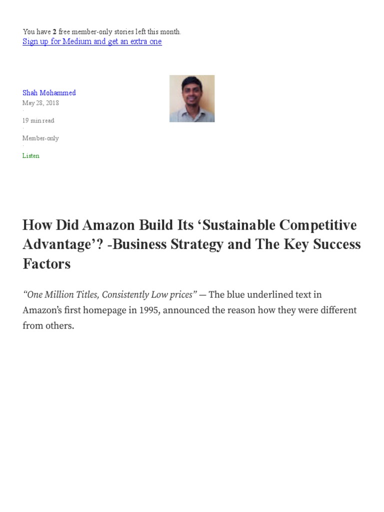 AMAZON Competitive Advantage PDF E Commerce Sales