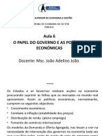 O papel do governo e as políticas econômicas