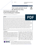 Gold Recovery From Waste Printed Circuit Boards of Mobile Phones by Using Microwave Pyrolysis and Hydrometallurgical Methods