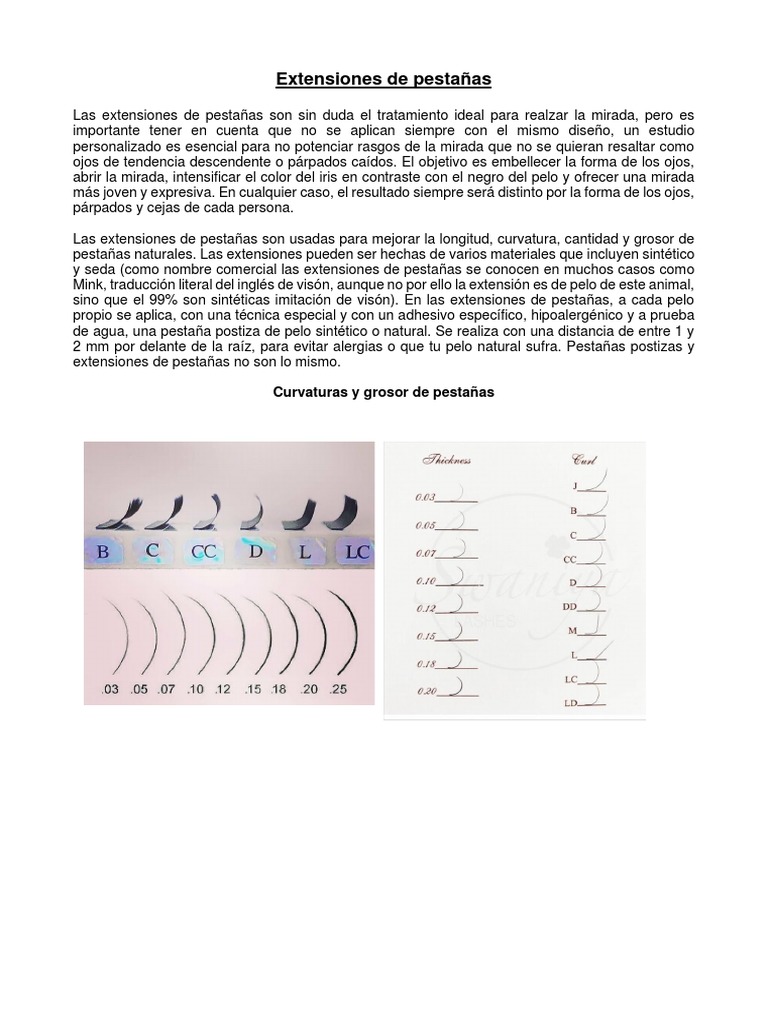 Extensiones de Pestañas: Guía Completa | PDF