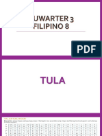 3rd Quarter Filipino 8 Tula