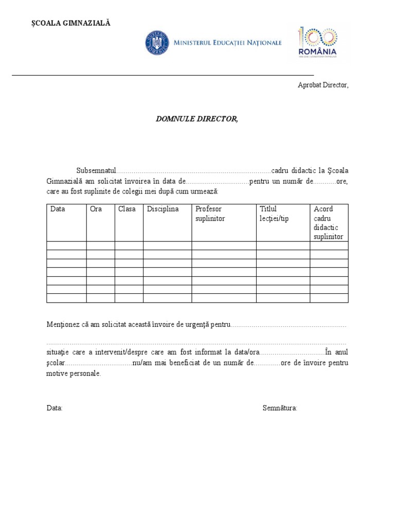 Cerere de Invoire | PDF