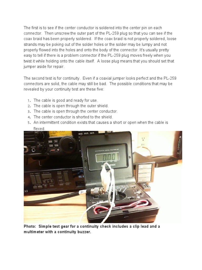 How To Check Coaxial Cable PDF Coaxial Cable Electrical Connector