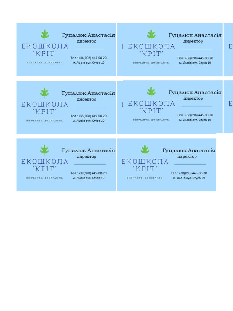 Візитка | PDF