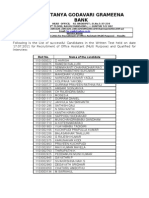 Web NOTIFIED LIST - Recruitment-2011-Written Test Result