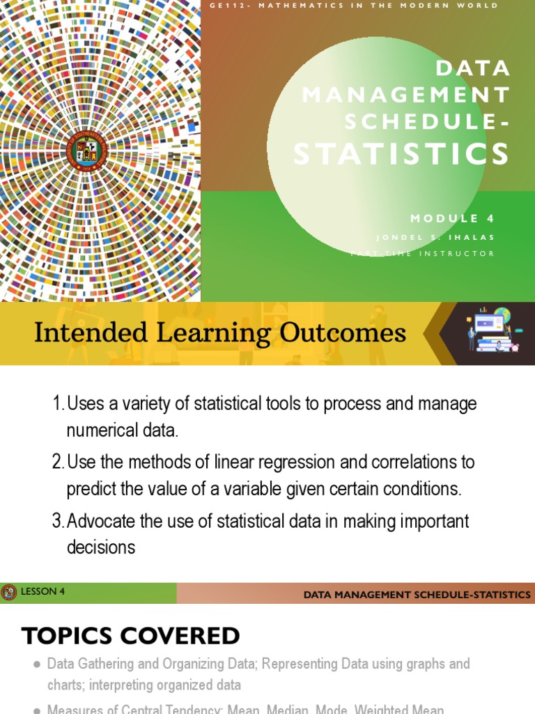 Data Management in Statistics Lesson | PDF | Quartile | Standard Score