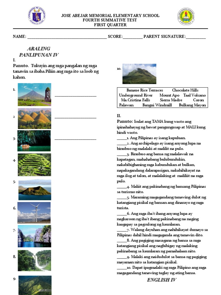 4th Summative Test Pdf