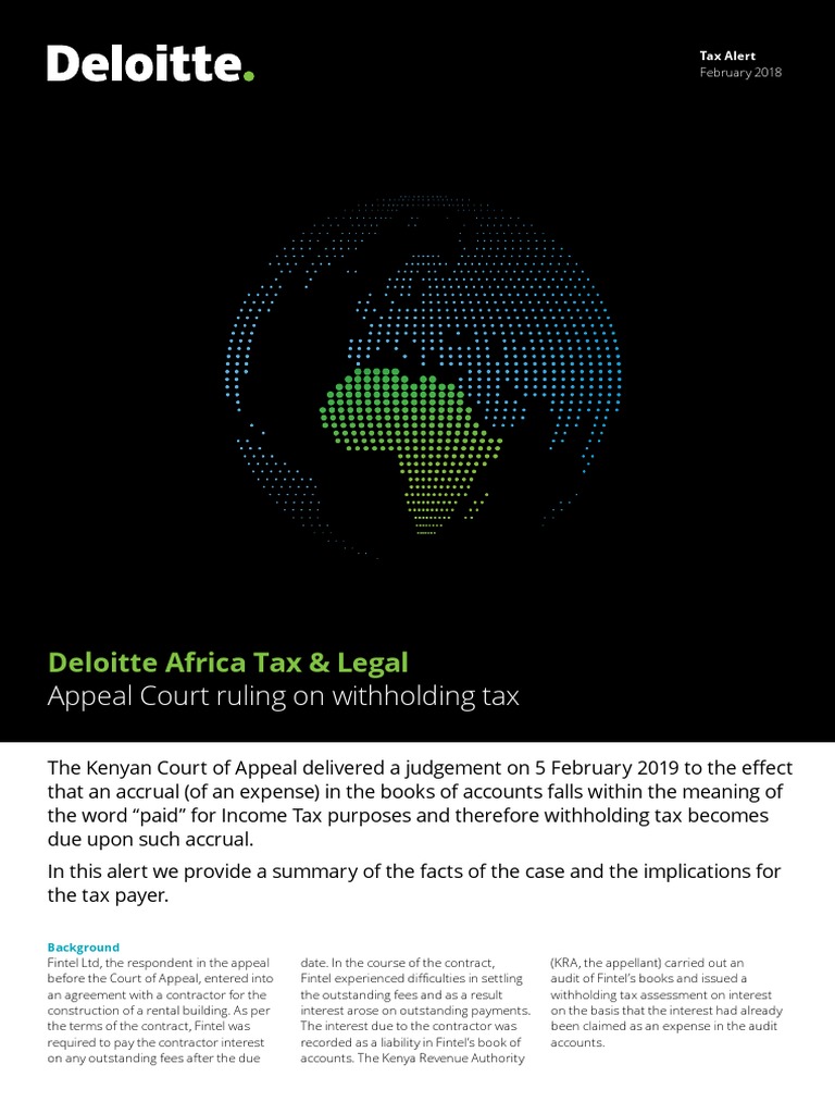 Deloitte Africa Tax and Legal PDF Taxes Payments
