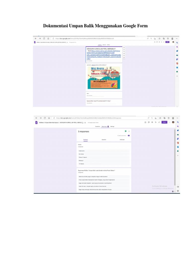 Umpan Balik Efektif dengan Google Form | PDF