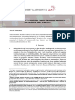 Our Response On The ICTA Consultation Paper On The Proposed Regulation of The Use of Social Media in Mauritius