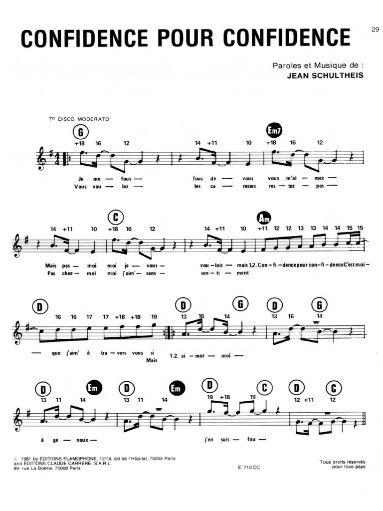 Jean Schultheis - Confidence Pour Confidence (Extended Version) - Vidéo