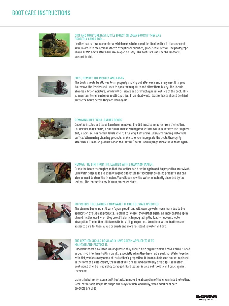LOWA Boot Care and Maintenance Guide | PDF | Shoe | Leather