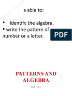 Pupils Identify Algebra Patterns