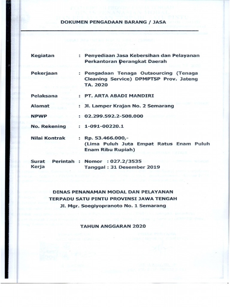 Pt. Arta Abadi Mandiri (Tenaga Outsourcing) - 0001 | PDF