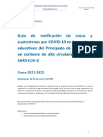 Notificaciones de Casos - Cuarentenas - Ambito Educativo 20220121