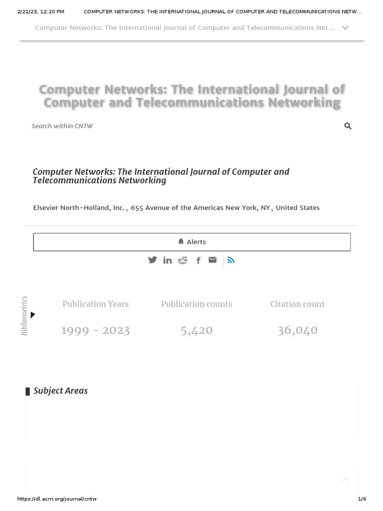 Computer Networks - The International Journal of Computer and ...