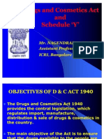 Drugs and Cosmetics Act and Schedule Y