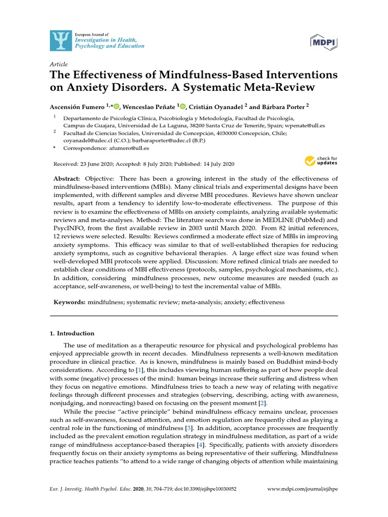 The Effectiveness of Mindfulness-Based Interventions | PDF ...