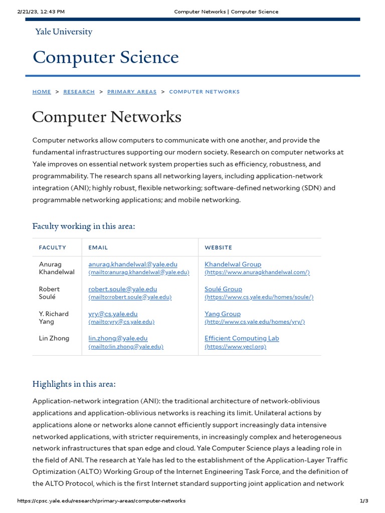 Computer Networks - Computer Science | PDF | Computer Network ...