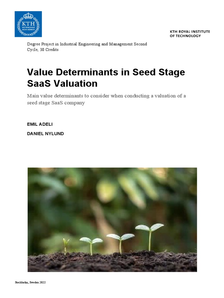 Value Determinants in Seed Stage SaaS Valuations PDF Valuation