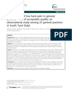 Management of Low Back Pain in General Practice - Is It of Acceptable Quality - An Observational Study Among 25 General Practices in South Tyrol (Italy)