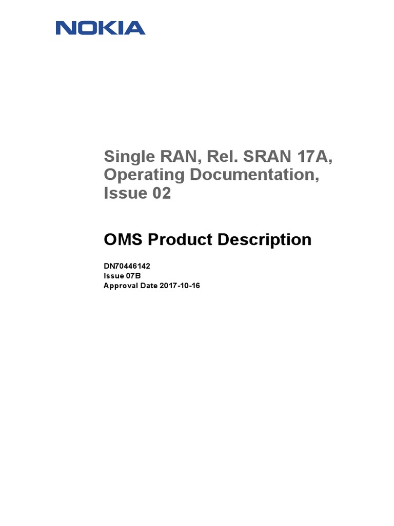 OMS Product Description PDF Operating System Computer Network
