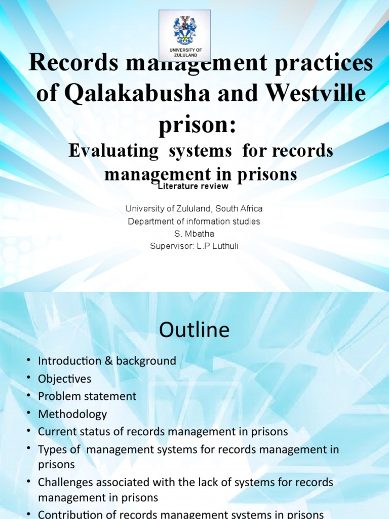 Mbatha-Records Management Prisons | PDF | Prison | Records Management