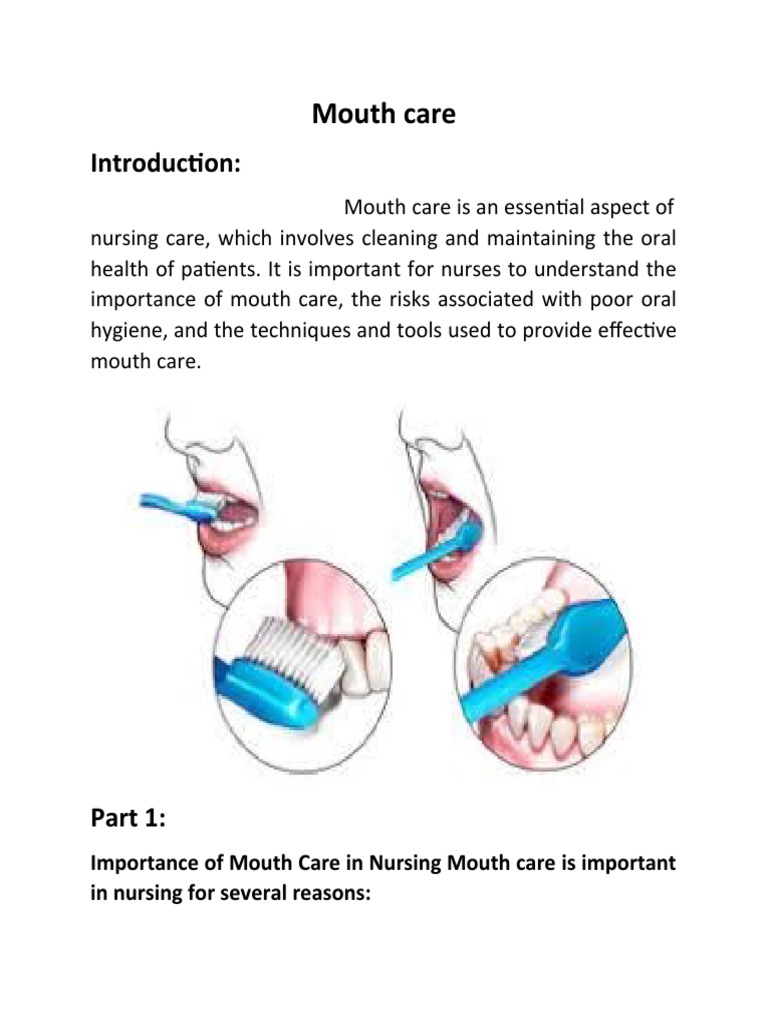 Mouth Care | PDF | Oral Hygiene | Diseases And Disorders