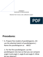 Properties of Parallelogram Worksheet