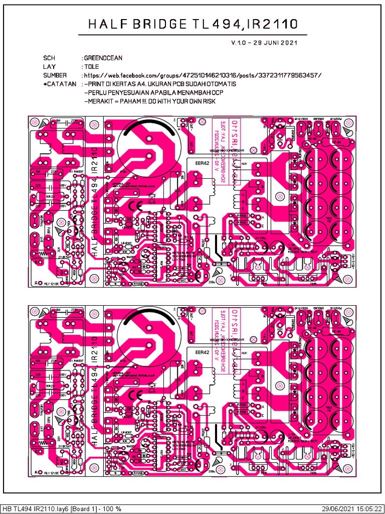 HB TL494, Ir2110 v. 1.0 | PDF