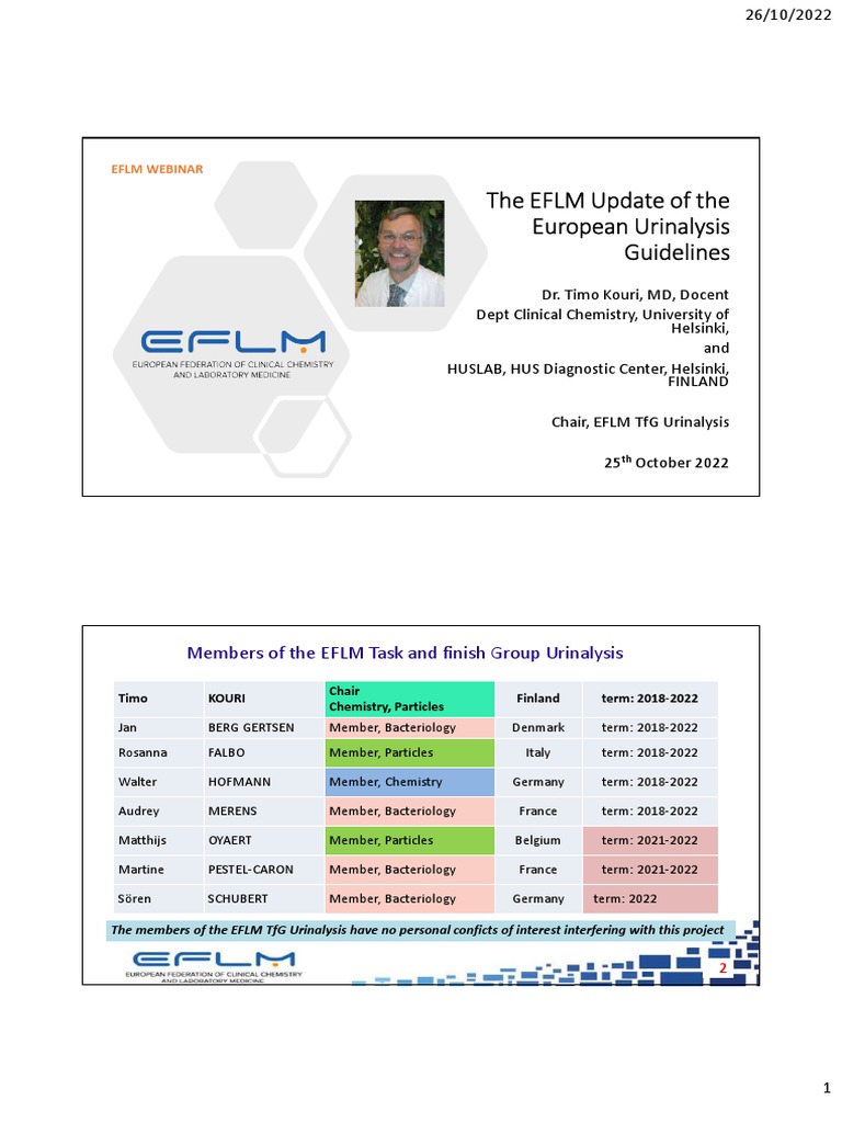 EFLM Urinalysis Guidelines Update 2023 | PDF | Colony Forming Unit ...