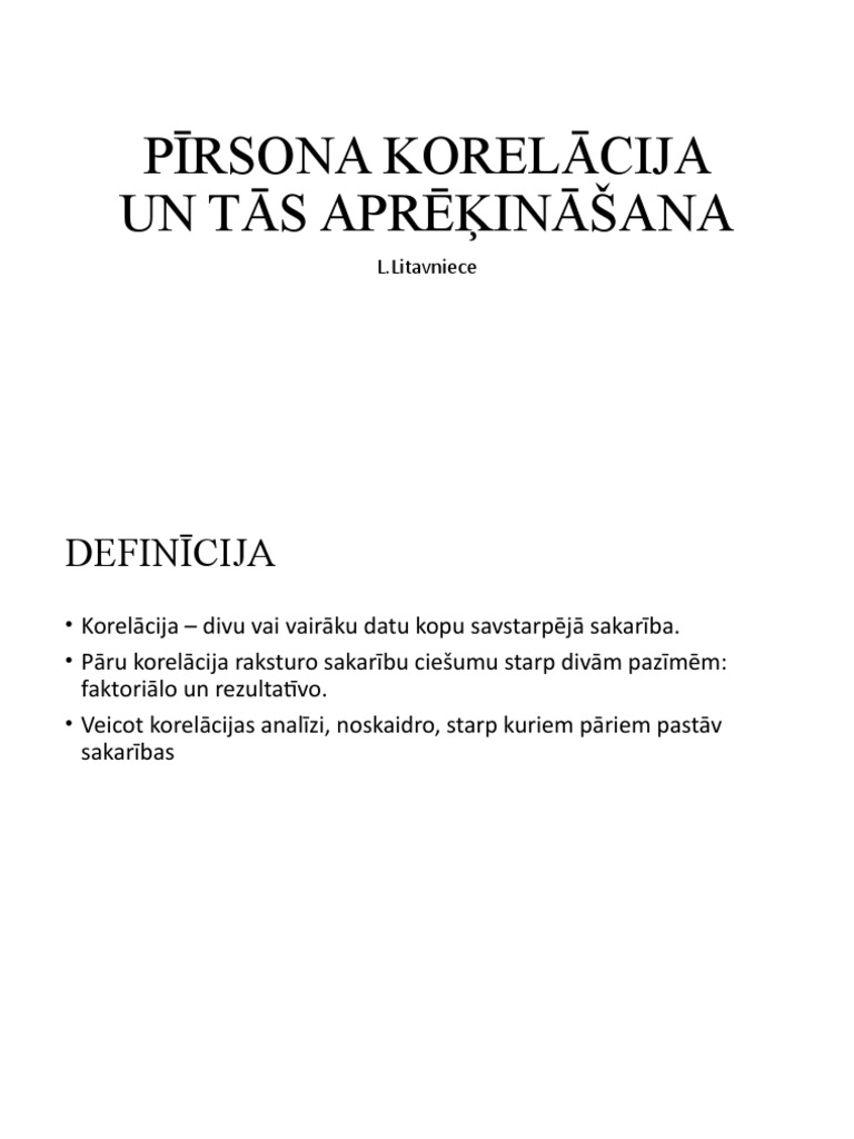 Pirsona Korelacija | PDF