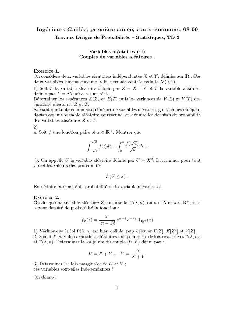 Modelisation Statistique Et Apprentissage | PDF | Loi normale ...