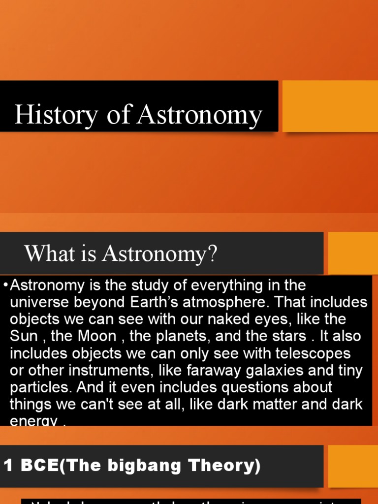 A Comprehensive History of Astronomical Discoveries and Theories from