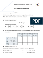 Ficha de trabalho matemática sobre equações, inequações e geometria espacial