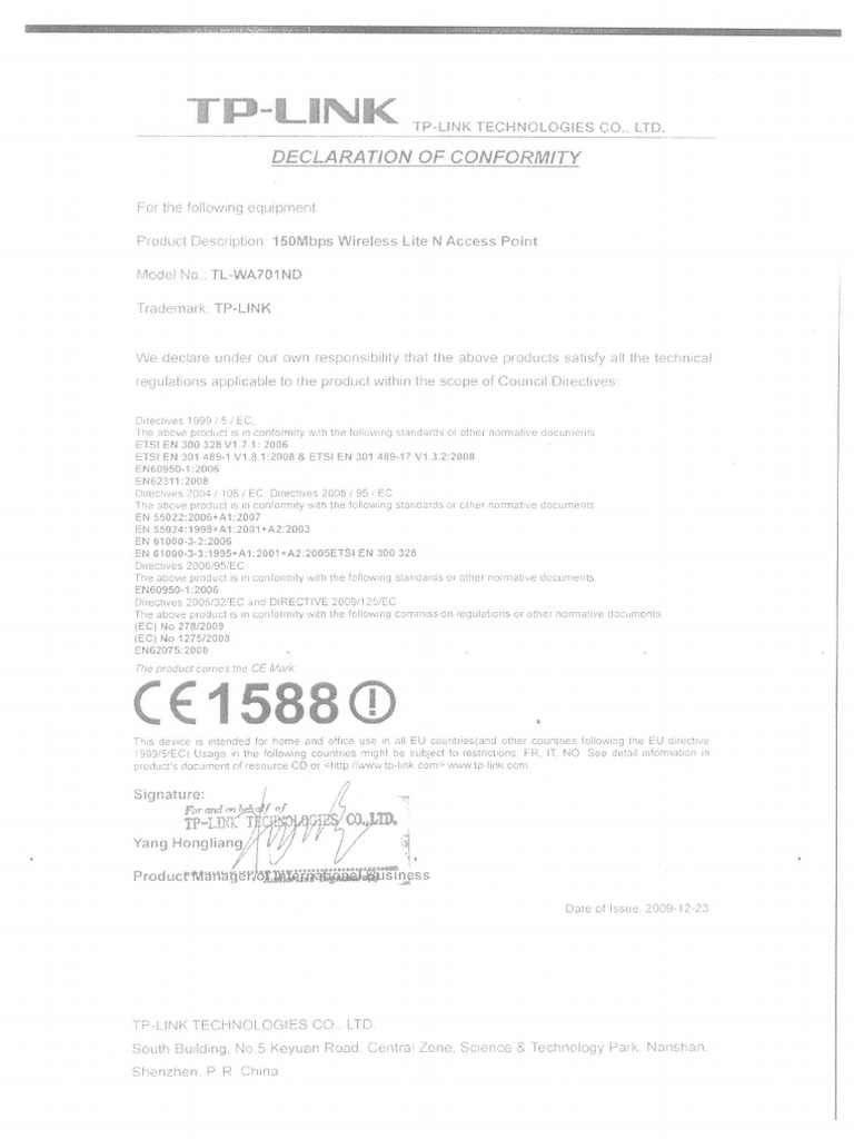Tl-Wa701nd Ce | PDF