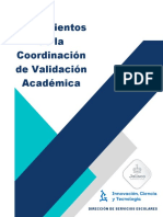 Lineamientos de La Coordinación de Validación Académica