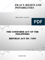 Consumer Act, Rights and Responsibilities