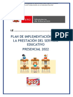 Plan de Implementación para La Prestación Del Servicio Educativo Presencial 2022