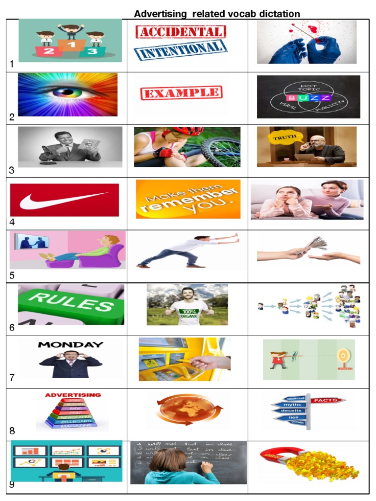 Advertising Related Vocabulary Dictation | PDF