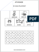 Atividade de Alfabetizacao Caca Palavras