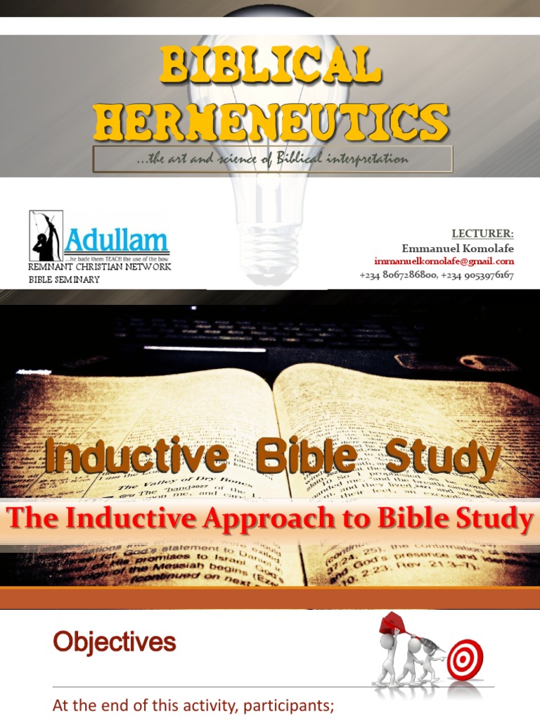 Inductive Bible Study Method Explained | PDF | Inductive Reasoning | Bible