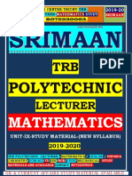 TRB Polytechnic Lecturer Mathematics Unit Ix New Syllabus 2019 2020 Srimaan Coaching Centre Trichy Contact 8072230063.