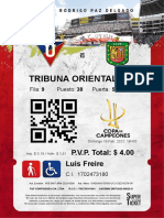 Tribuna Oriental (E) : Luis Freire P.V.P. Total: $ 4.00