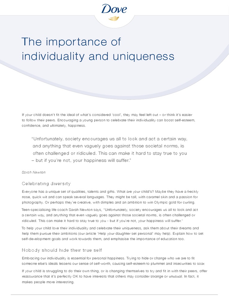 Embracing Individuality in Children | PDF | Self Esteem | Social Psychology
